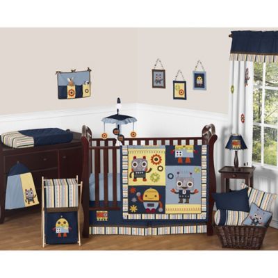 robot crib bedding