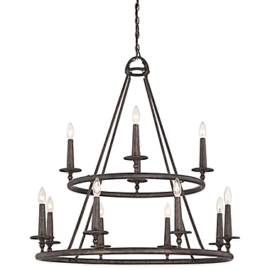 Quoizel&reg; Voyager 12-Light Ceiling-Mount Chandelier in Malaga. View a larger version of this product image.