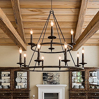 Quoizel&reg; Voyager 12-Light Ceiling-Mount Chandelier in Malaga. View a larger version of this product image.