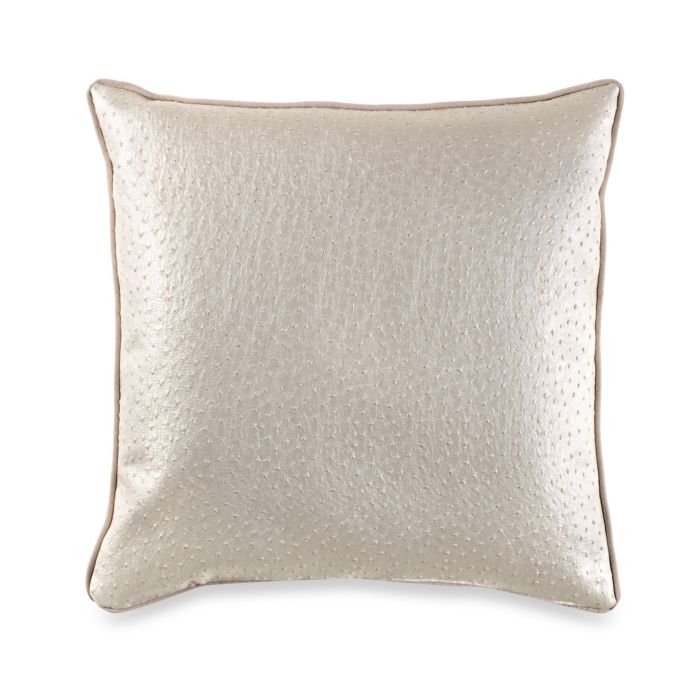 Nepal Ostrich Square Throw Pillow In Ivory Bed Bath Beyond