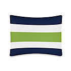 Alternate image 0 for Sweet Jojo Designs Stripe Standard Pillow Sham in Navy/Lime
