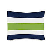 Sweet Jojo Designs Stripe Standard Pillow Sham in Navy/Lime