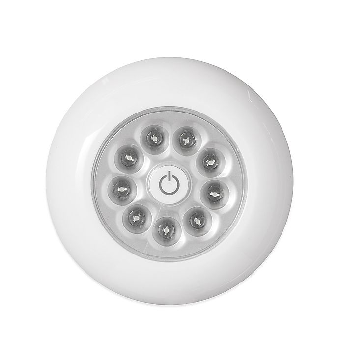 Extra Bright Battery Operated 9 Led Tap Light Bed Bath Beyond - Good Earth Lighting Led White Battery Operated Ceiling Light