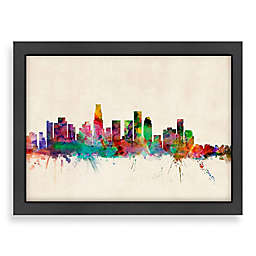 Americanflat Art Pause Los Angeles Colored Skyline 26.5-Inch x 20.5-Inch Wall Art