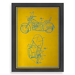 Americanflat Motorcycle Blueprint 20.5-Inch x 26.5-Inch Wall Art