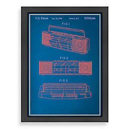 Americanflat Vintage BoomBox Blueprint 20.5-Inch x 26.5-Inch Wall Art