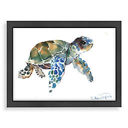 Tortoise 26.5-Inch x 20.5-Inch Framed Wall Art in Blue