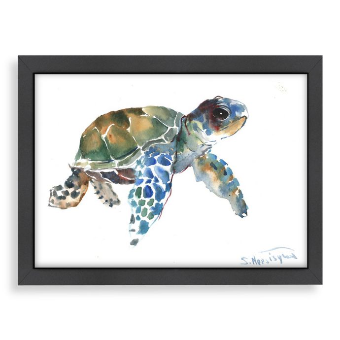 Tortoise Blue Framed Art | Bed Bath & Beyond