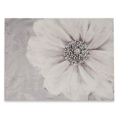 Grey Bloom Canvas Wall Art | Bed Bath & Beyond