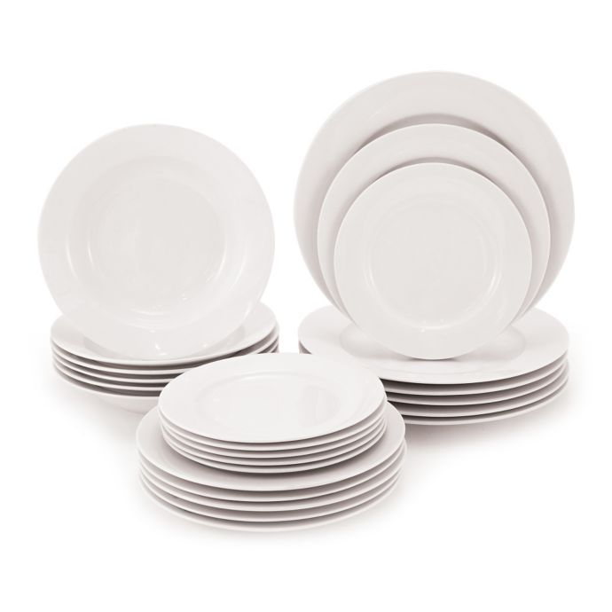 Maxwell & Williams White Basics Rim 24Piece Dinnerware Set Bed Bath & Beyond