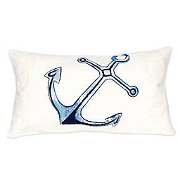Liora Manne Marina 12-Inch x 20-Inch Outdoor Throw Pillow in White