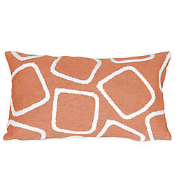 Liora Manne Squares 12-Inch x 20-Inch Outdoor Throw Pillow in Coral