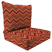 Print 2-Piece Deep Seat Chair Cushion in Sunbrella&reg; Fischer Sunset