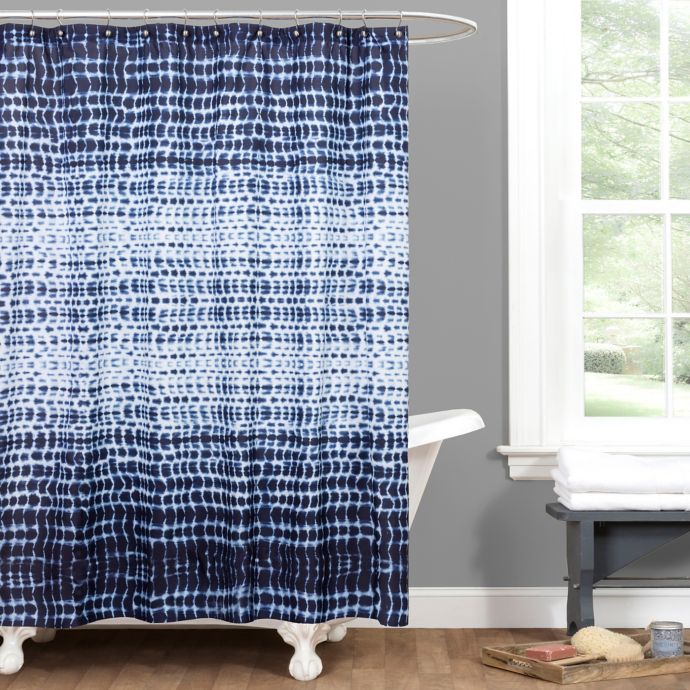 Arney Tye Dye Shower Curtain in Indigo | Bed Bath & Beyond