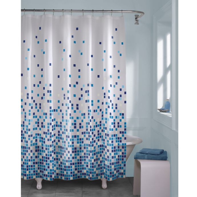 Matrix Geo Shower Curtain In Blue Bed Bath Beyond