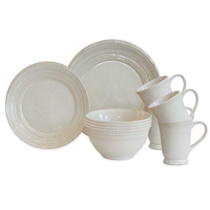 Baum Darby 16Piece Dinnerware Set in Ivory Bed Bath & Beyond