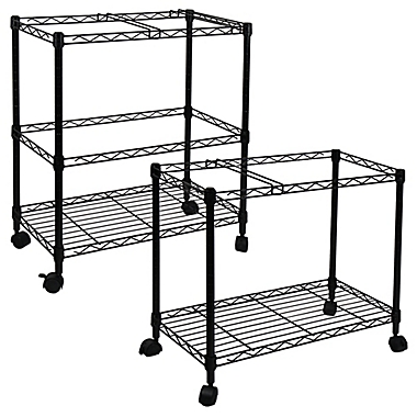 Oceanstar Metal Rolling File Cart in Black. View a larger version of this product image.