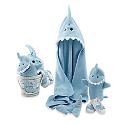 Baby Aspen 4-Piece Let the Fin Begin Shark Bath Gift Set in Blue