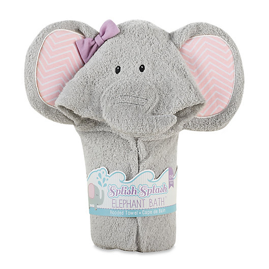 Alternate image 1 for Baby Aspen Splish-Splash Elephant Hooded Spa Towel