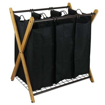 3 section laundry hamper with lid