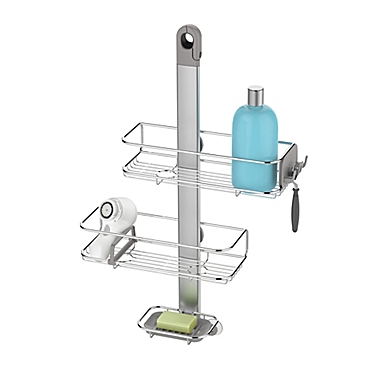 simplehuman&reg; Adjustable Medium Shower Caddy in Silver. View a larger version of this product image.