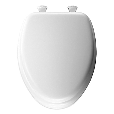 Padded with Wood Core Whi... ELONGATED MAYFAIR Soft Toilet Seat Easily Remove 