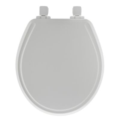 ROUND CLOSED FRONT TOILET SEAT Bathroom Molded Wood Gloss White 