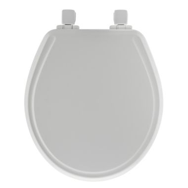 Mayfair Round Molded Wood Whisper Close&reg; Toilet Seat in White. View a larger version of this product image.