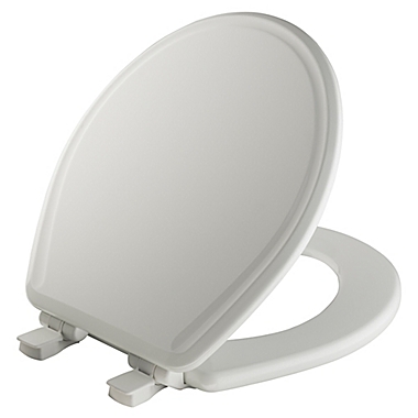 Mayfair Round Molded Wood Whisper Close&reg; Toilet Seat in White. View a larger version of this product image.