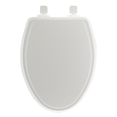 Mayfair Elongated Molded Wood Whisper Close&reg; Toilet Seat in White. View a larger version of this product image.