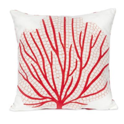 Liora Manne Visions III Coral Fan Indoor/Outdoor Pillow Coral 20" x 20"