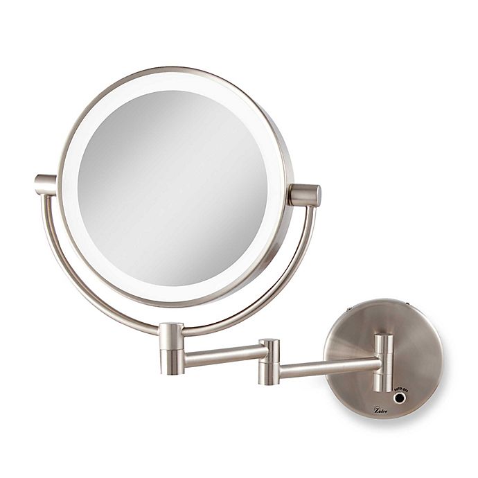 Zadro Cordless Led Lighted Dual Sided, Zadro Wall Mount Mirror Bronze