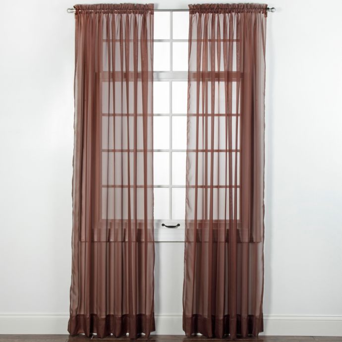 Elegance Sheer Rod Pocket Window Curtain Panel And Valance Bed