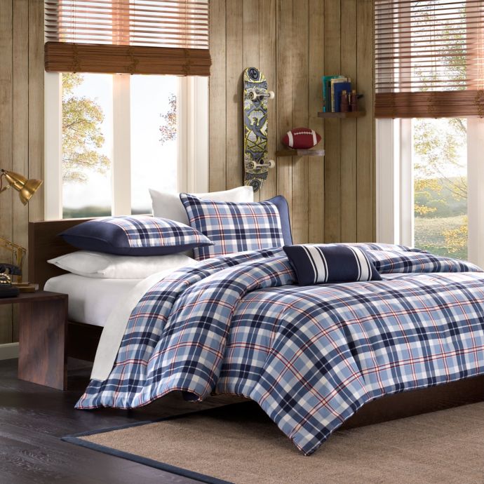 Mizone Eiliot Duvet Cover Set In Blue Bed Bath Beyond