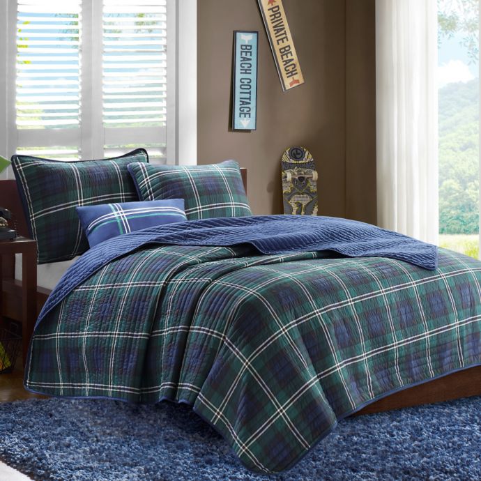 Mizone Brody Coverlet Set In Blue Bed Bath Beyond