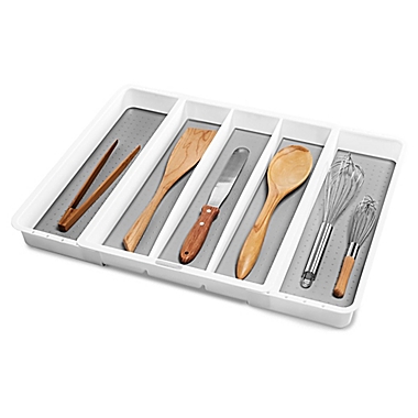 madesmart&reg; Expandable Utensil Tray in White/Grey. View a larger version of this product image.