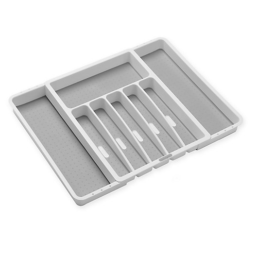 Alternate image 1 for madesmart® Expandable Flatware Organizer  in White/Grey
