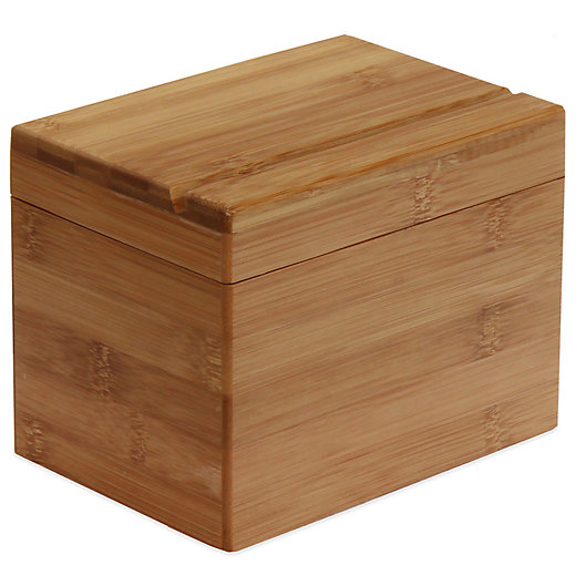 Alternate image 1 for Oceanstar Design Bamboo Recipe Box with Divider