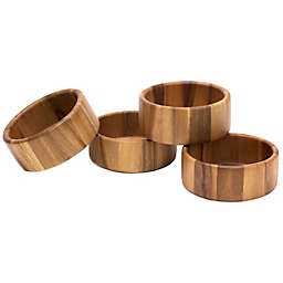 Lipper International Acacia Wood Straight-Sided Serving Bowls (Set of 4)