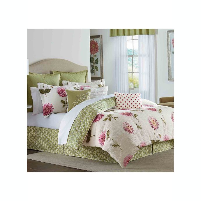 Bridge Street Spring Dahlia Reversible Comforter Set In Fuchsia