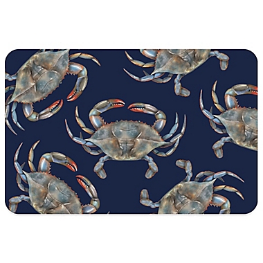 Bungalow Flooring 23-Inch x 36-Inch Blue Crabs Accent Kitchen Mat. View a larger version of this product image.