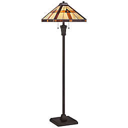 Quoizel Tiffany Bryant 2-Light Floor Lamp in Black