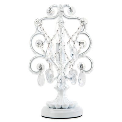 white chandelier table lamp