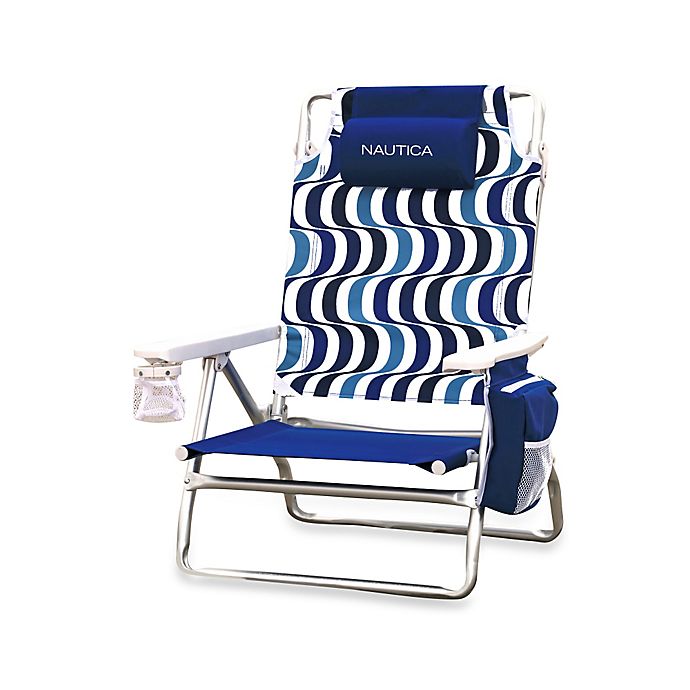 Nautica® 5-Position Beach Chair in Blue | Bed Bath & Beyond