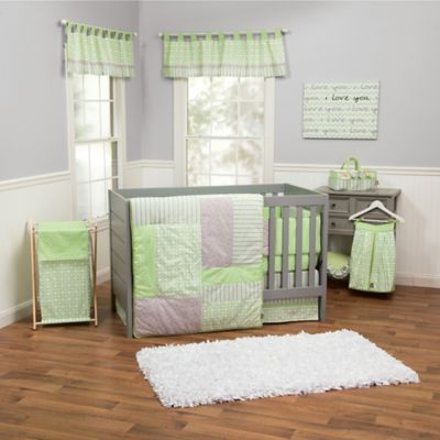 sage green crib skirt