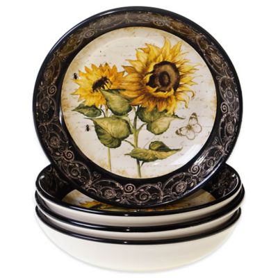 Certified International French Sunflower Soup/Pasta Bowls (Set of 4)