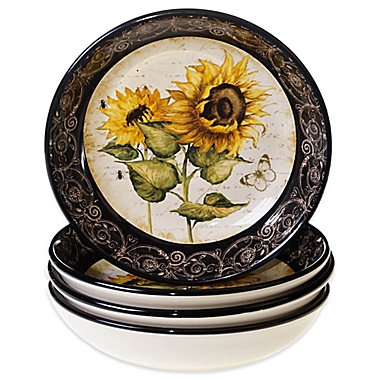Certified International French Sunflower Soup/Pasta Bowls (Set of 4). View a larger version of this product image.