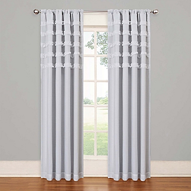 Eclipse Ruffle Batiste Rod Pocket 63-Inch Room Darkening Curtain Panel in White (Single). View a larger version of this product image.