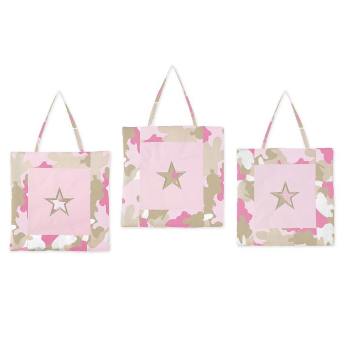 Sweet Jojo Designs Camo Wall Decor In Pink Set Of 3