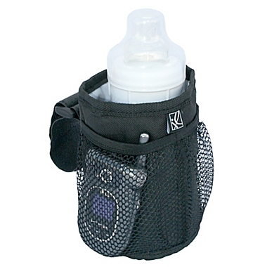 J.L. Childress Cup &#39;N Stuff Stroller Cup Holder with Chevron Lining in Black. View a larger version of this product image.